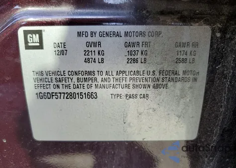 2008 Cadillac Cts z USA, uszkodzony, nr VIN 1G6DF577280151663